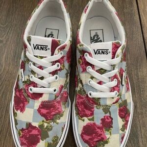Vans Women's Floral Sneakers - Pink and White